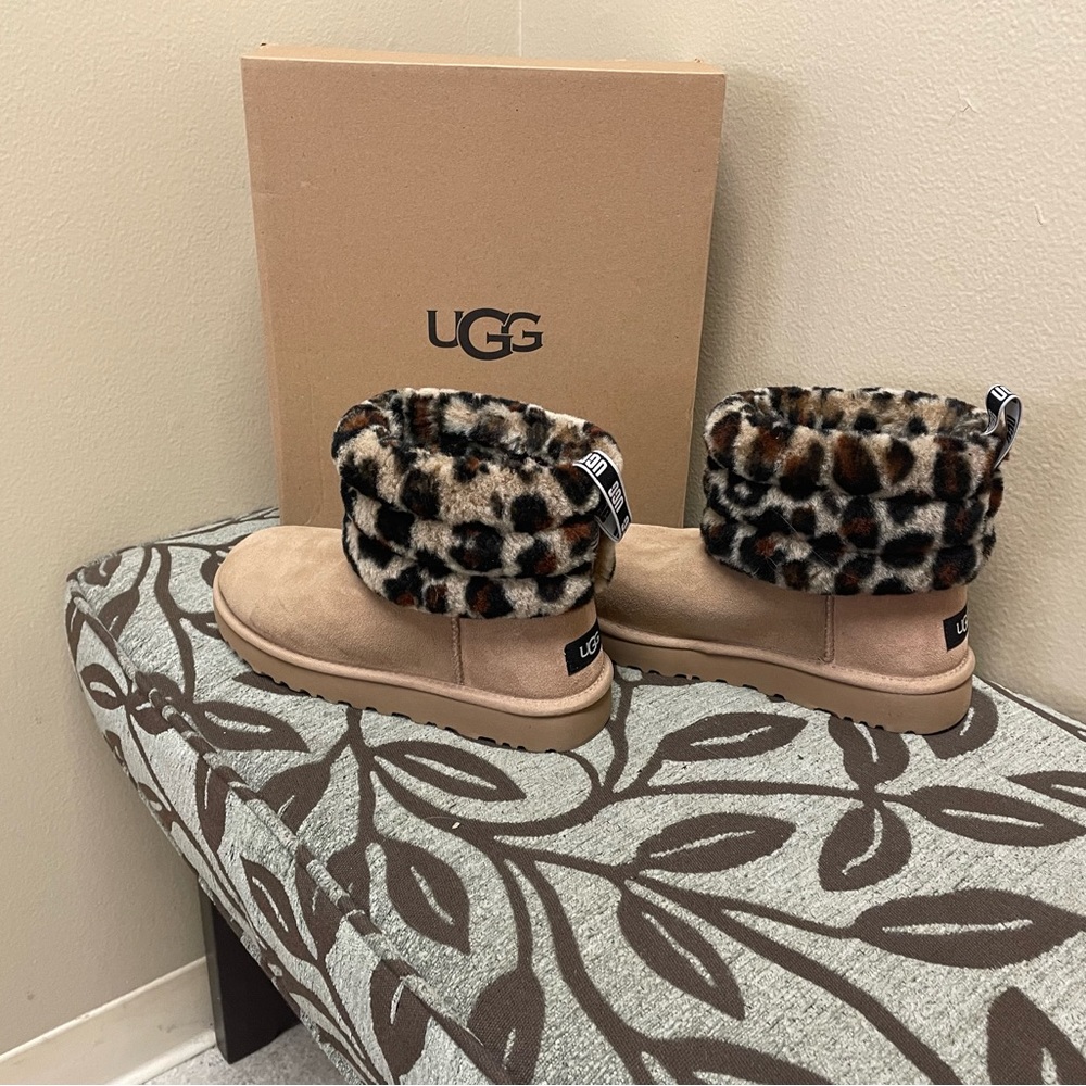 UGG’s Woman’s Fluff quilted leopard boot